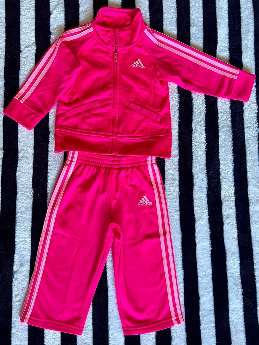 adidas Bright Pink Girls' Track Jacket & Pants Set